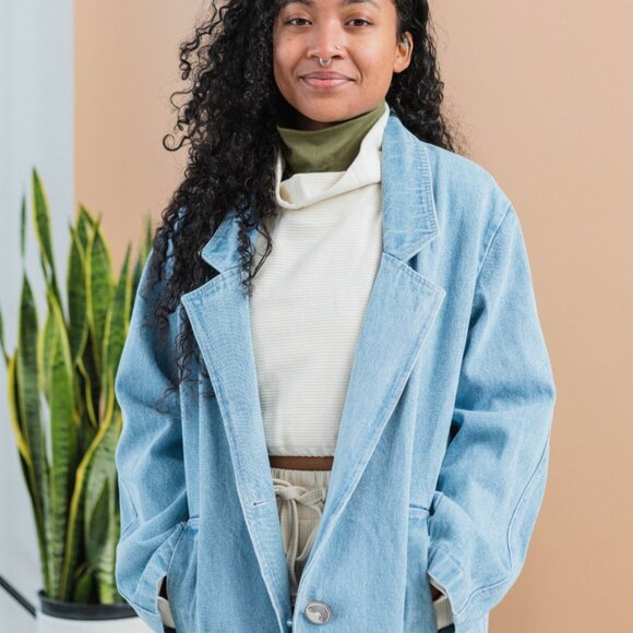 Organic cotton denim coat - Picture 4 of 9